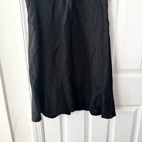 Tom and Linda Platt Black Vintage Split Neck Crepe Short Sleeve Sheath Dress 6 - Picture 3 of 10